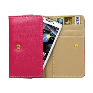 Noble Leather Wallet Pouch Case for Motorola RAZR HD XT925 / XT926 / XT910 / XT928 / MT917 - Rose