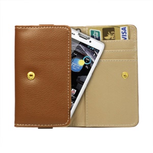 Noble Leather Wallet Pouch Case for Motorola RAZR HD XT925 / XT926 / XT910 / XT928 / MT917 - Brown
