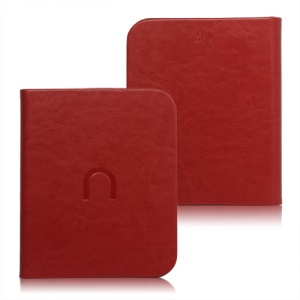 High Quality Leather Case Cover for Barnes Noble Nook 2 2nd Simple Touch - Red