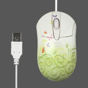 Stylish 800DPI USB Optical Mouse with Colorful Patterns for PC Laptop