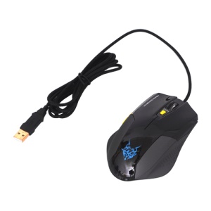 Blue Light 6 Buttons Optical USB Gaming Mouse - Black / Silver  2042