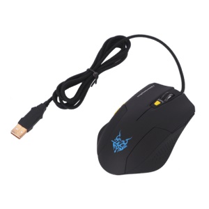 Blue Light 6 Buttons Optical USB Gaming Mouse - Black  2042