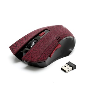 JITE Gravel Textured 2.4GHz Wireless Mouse w/ Nano USB Receiver - Black / Red