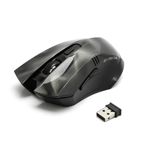 Visual 2.4GHz Wireless Optical Mouse Mice + USB 2.0 Receiver for PC Laptop - Black