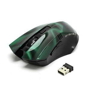Visual 2.4GHz Wireless Optical Mouse Mice + USB 2.0 Receiver for PC Laptop - Green