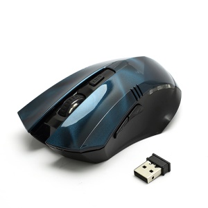 Visual 2.4GHz Wireless Optical Mouse Mice + USB 2.0 Receiver for PC Laptop - Blue
