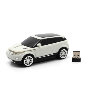 Cool Car Shaped 2.4GHz Wireless Optical Mouse w/ Mini Receiver for PC Laptop - White