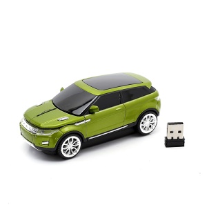 Cool Car Shaped 2.4GHz Wireless Optical Mouse w/ Mini Receiver for PC Laptop - Green