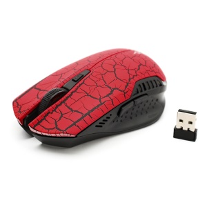 2.4GHz 1600 / 1000 DPI Wireless Optical Mouse + USB 2.0 Receiver for PC Laptop - Red