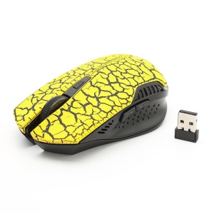 2.4GHz 1600 / 1000 DPI Wireless Optical Mouse + USB 2.0 Receiver for PC Laptop - Yellow