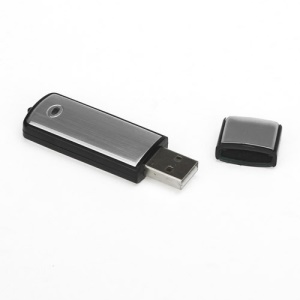 2 in 1 USB 2.0 Digital Voice Recorder Flash Drive Silver Disk Function - Sliver / Black