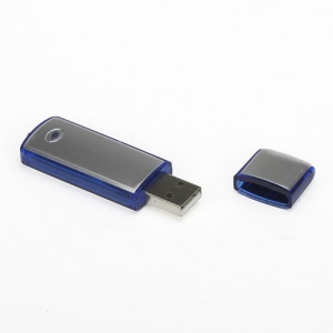 2 in 1 USB 2.0 Digital Voice Recorder Flash Drive Silver Disk Function - Sliver / Blue