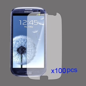 100PCS Clear LCD Screen Guard for Samsung Galaxy S 3 / III I9300 I747 L710 T999 I535 R530