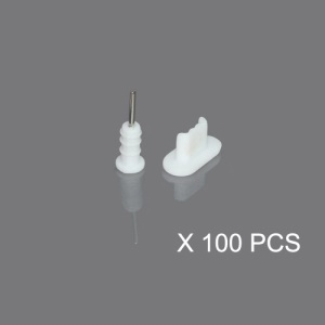 100 Pairs/Lot Anti-dust Earphone Plug and Dock Stopper for iPhone 5 - White
