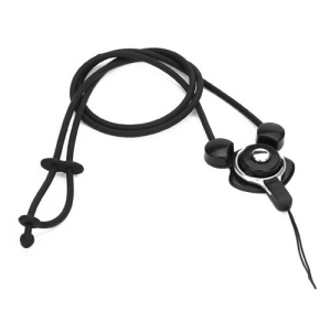 Elastic Silicone Rabbit Neck Lanyard Strap String for Cell Phone Digital Camera MP3 Pen USB Drive - Black