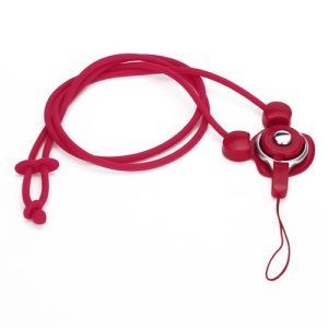 Elastic Silicone Rabbit Neck Lanyard Strap String for Cell Phone Digital Camera MP3 Pen USB Drive - Red