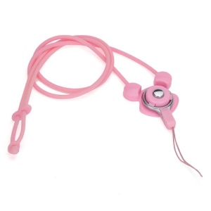 Elastic Silicone Rabbit Neck Lanyard Strap String for Cell Phone Digital Camera MP3 Pen USB Drive - Pink