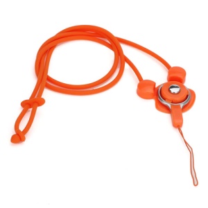 Elastic Silicone Rabbit Neck Lanyard Strap String for Cell Phone Digital Camera MP3 Pen USB Drive - Orange