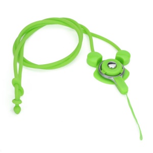 Elastic Silicone Rabbit Neck Lanyard Strap String for Cell Phone Digital Camera MP3 Pen USB Drive - Green