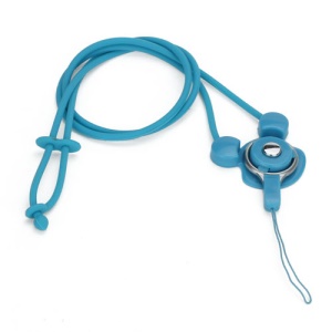 Elastic Silicone Rabbit Neck Lanyard Strap String for Cell Phone Digital Camera MP3 Pen USB Drive - Blue