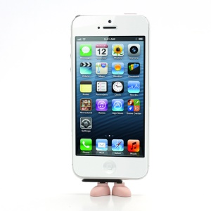 Shoes Design Silicone Anti Dust Earphone Jack Plug + Dock Stopper w/ Stand for iPhone 5 - Pink