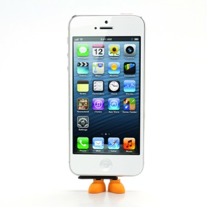 Shoes Design Silicone Anti Dust Earphone Jack Plug + Dock Stopper w/ Stand for iPhone 5 - Orange