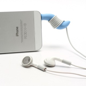 Tail Line Silicone Dust Plug Earphone Jack Plug Cable Winder for Devices with Standard 3.5mm Jack - Blue