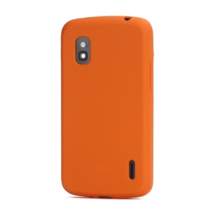 Flexible Silicone Skin Case Cover for LG E960 Mako Google Nexus 4 - Orange