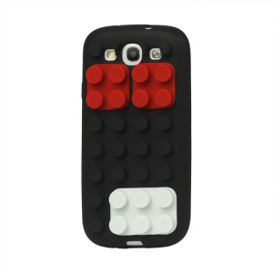 Building Block Silicone Case Cover for Samsung Galaxy S 3 / III I9300 I747 L710 T999 I535 R530 - Black