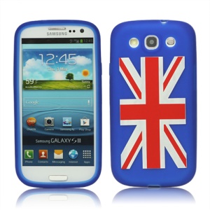Union Jack Flag Silicone Case for Samsung Galaxy S 3 / III I9300 I747 L710 T999 I535 R530 - Blue