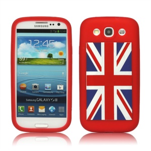 Union Jack Flag Silicone Case for Samsung Galaxy S 3 / III I9300 I747 L710 T999 I535 R530 - Red
