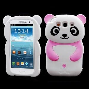 Lovely 3D Panda Silicone Protective Case for Samsung Galaxy S 3 / III I9300 - Rose