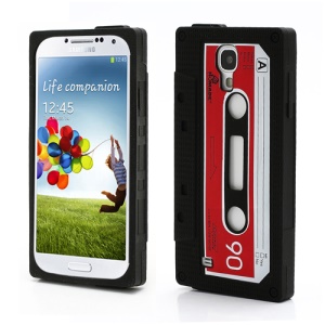 Classical Cassette Tape Soft Silicone Case for Samsung Galaxy S IV 4 i9500 i9505 - Black