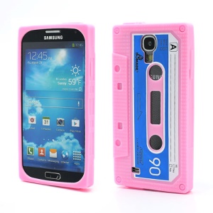 Retro Cassette Tape Silicone Case Cover for Samsung Galaxy S IV S4 i9500 i9505 - Pink