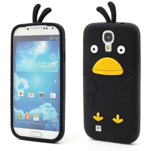 Cute Cartoon Chicken Silicone Case Cover for Samsung Galaxy S IV 4 i9500 i9505 - Black