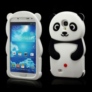 Likable Panda Silicone Cover Case for Samsung Galaxy S IV S 4 i9500 i9502 i9505 - Black