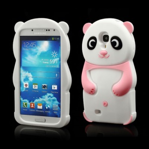 Likable Panda Silicone Cover Case for Samsung Galaxy S IV S 4 i9500 i9502 i9505 - Pink