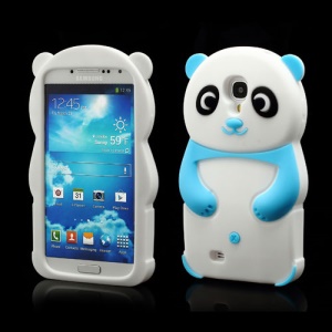Likable Panda Silicone Cover Case for Samsung Galaxy S IV S 4 i9500 i9502 i9505 - Baby Blue