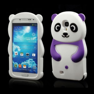Likable Panda Silicone Cover Case for Samsung Galaxy S IV S 4 i9500 i9502 i9505 - Purple