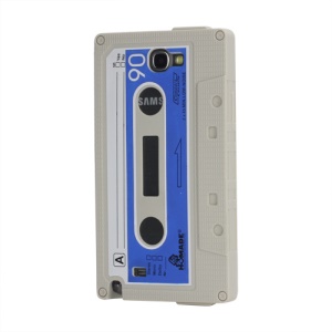 Cassette Tape Soft Silicone Cover Jelly Case for Samsung Galaxy Note 2 / II N7100 - Light Grey