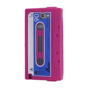 Cassette Tape Soft Silicone Cover Jelly Case for Samsung Galaxy Note 2 / II N7100 - Rose