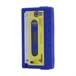 Cassette Tape Soft Silicone Cover Jelly Case for Samsung Galaxy Note 2 / II N7100 - Dark Blue