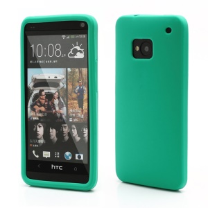 Rubberized Flexible Silicone Jelly Case Shell for HTC One M7 801e - Green
