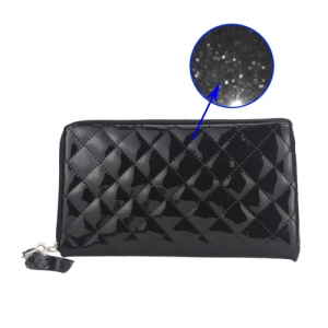 Glittering 16.5 * 9.5cm Soft Zipper Leather Pouch Case for Samsung Galaxy Note 2 / II N7100 etc. - Black