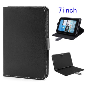 Universal Folio Leather Stand Case for 7-inch Tablet PC MID PDA - Black