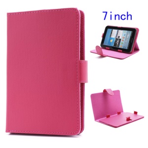 Universal Folio Leather Stand Case Cover for 7-inch Tablet PC MID PDA - Rose