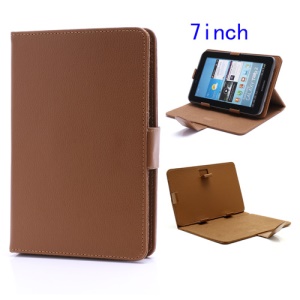 Universal Folio Leather Case Cover w/ Stand for 7-inch Tablet PC MID PDA - Brown