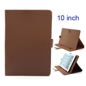 Universal Folio Leather Stand Case Cover for 10-inch Tablet PC PDA MID - Brown