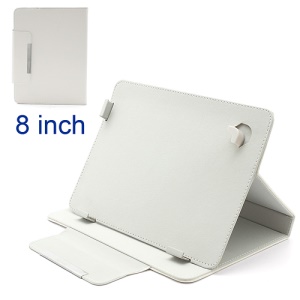 Universal Leather Magnetic Case Stand for 8 inch Tablet Samsung Galaxy Note 8.0 N5100 - White