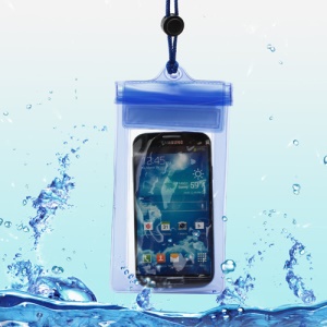 Waterproof Dry Bag Case for Samsung Galaxy S4 I9500/ Galaxy Note II N7100/ Galaxy S 3 I9300 Etc (Size:190x100mm) - Transparent Blue